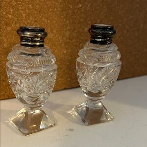 Elegant Crystal Salt and Pepper Shakers
